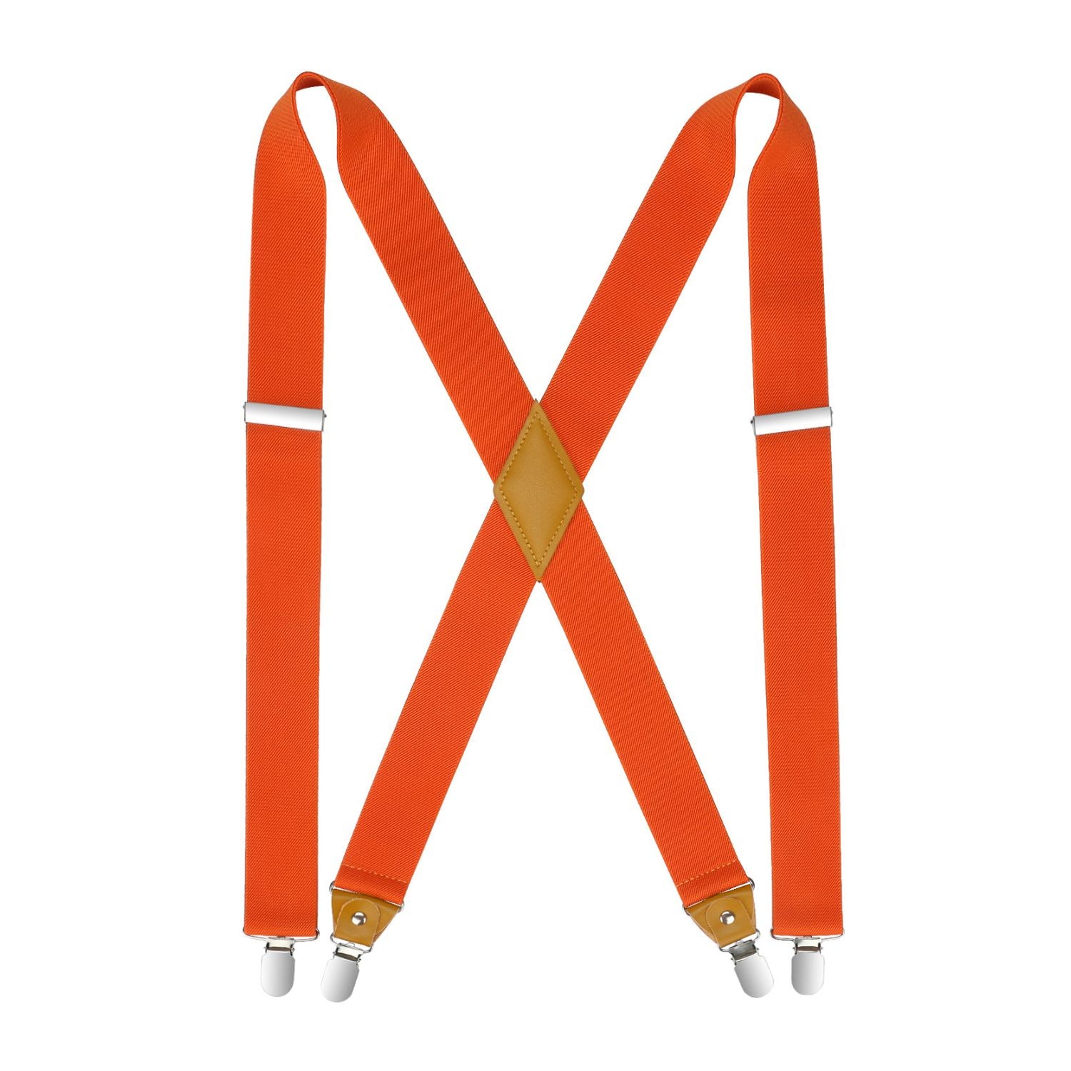 1.4 inch Adjustable Suspender with 4 Clips - B2-ORANGE