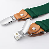 1.4 inch Adjustable Suspender with 4 Clips - 20 GREEN