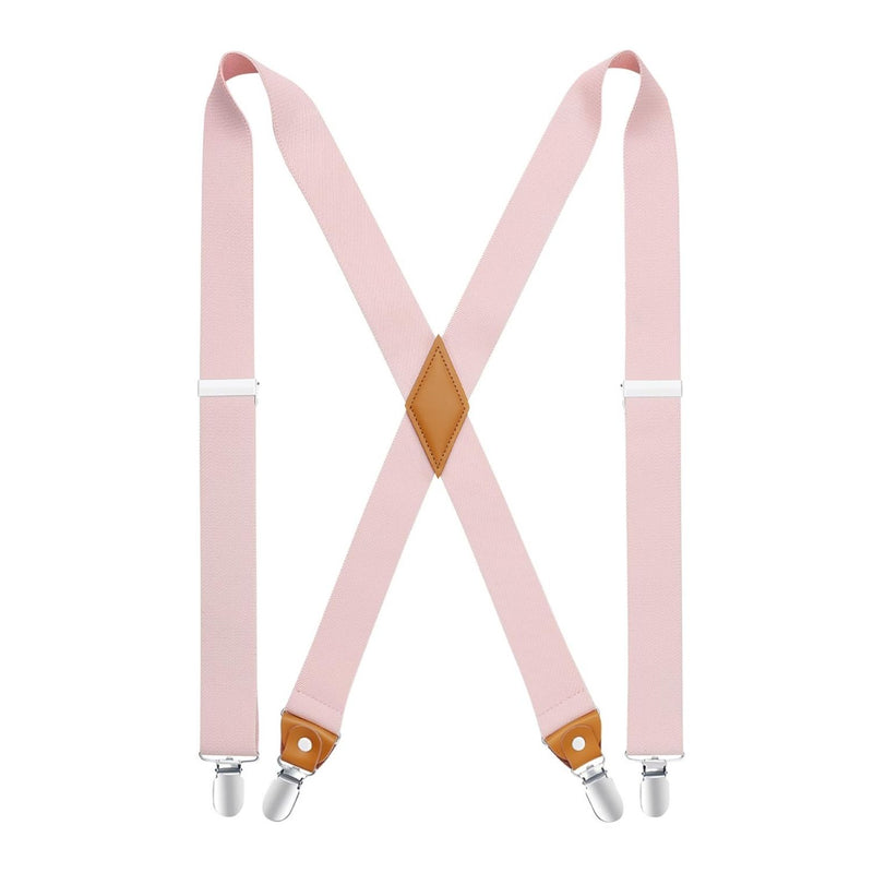 1.4 inch Adjustable Suspender with 4 Clips - 19 PINK