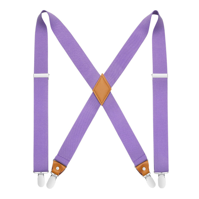 1.4 inch Adjustable Suspender with 4 Clips - LAVENDER