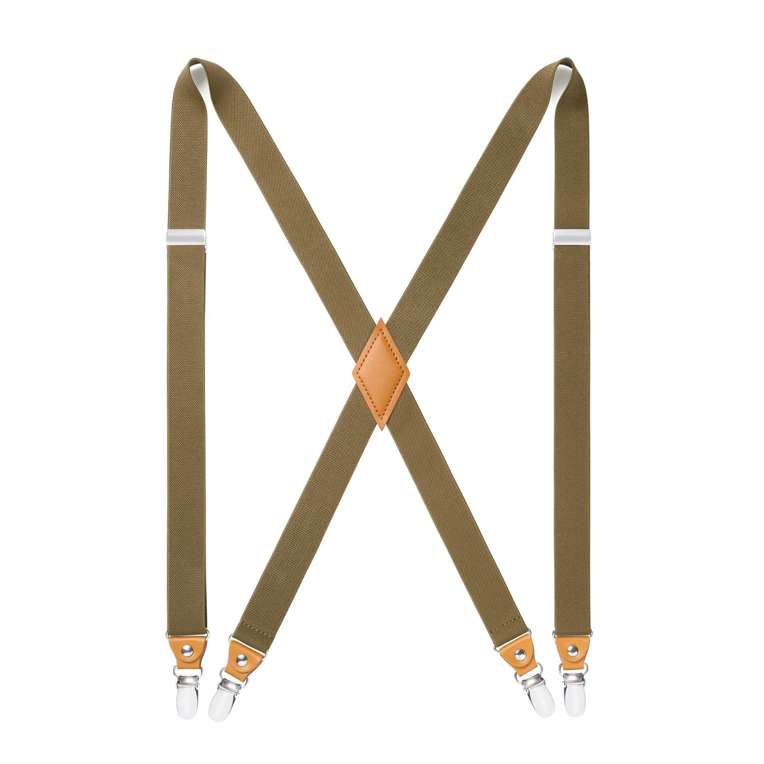 1.0 inch Adjustable Suspender with 4 Clips - 05 KHAKI