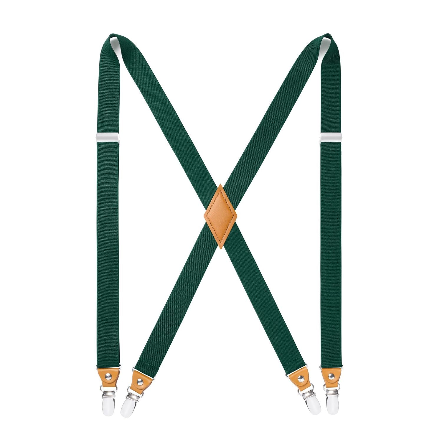 1.0 inch Adjustable Suspender with 4 Clips - GREEN