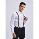 1.0 inch Adjustable Suspender with 4 Clips - BROWN