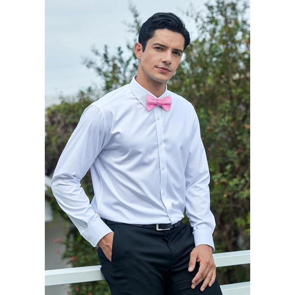 Paisley Suspender Bow Tie Handkerchief - 01-PINK