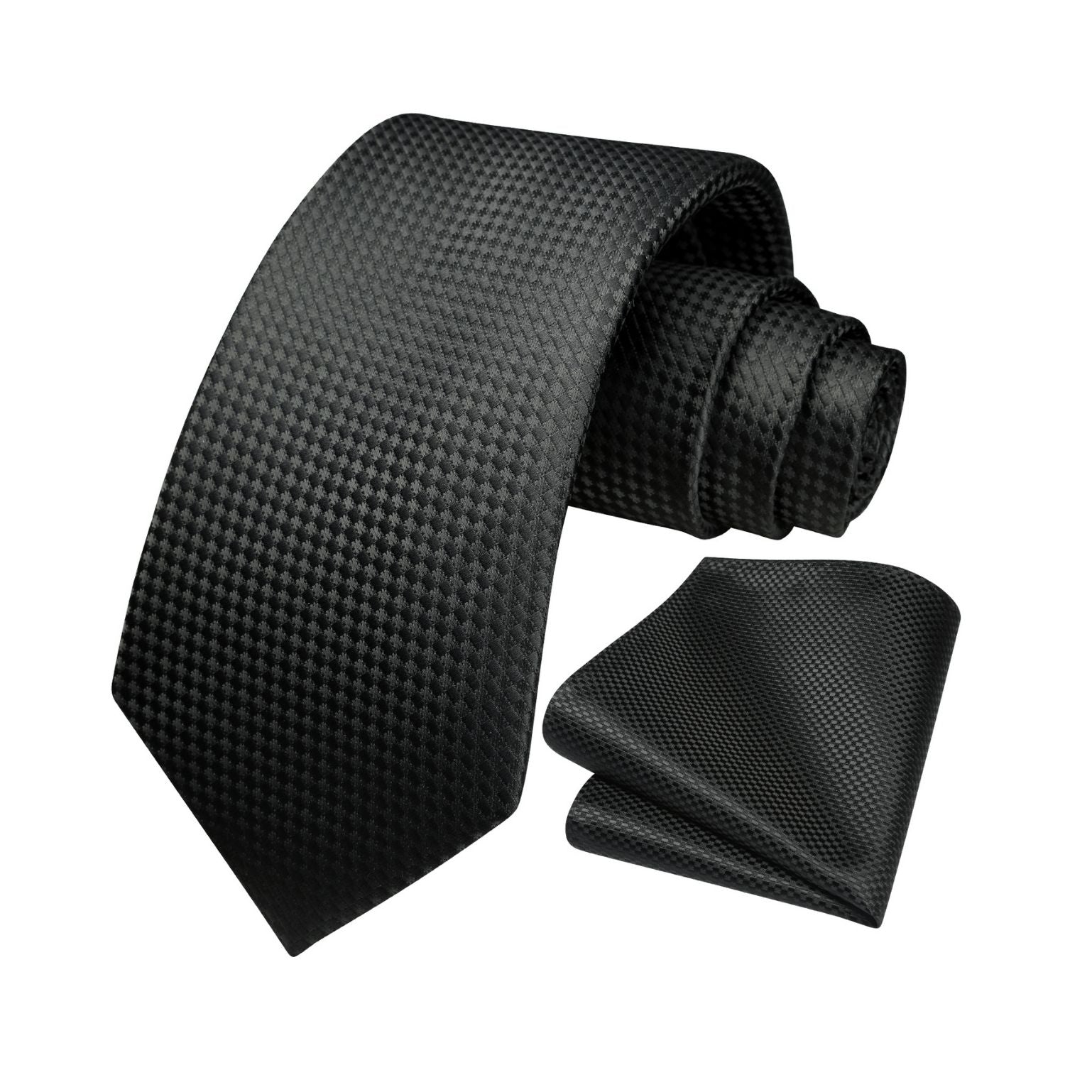 Houndstooth Tie Handkerchief Set - E-03 BLACK