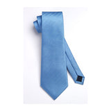 Stripe Tie Handkerchief Set - 01-BLUE1