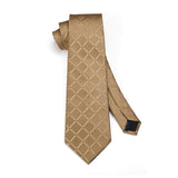 Men's Plaid Tie Handkerchief Set - A9-BRONZE