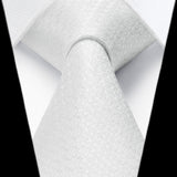 Men's Plaid Tie Handkerchief Set - C1-WHITE