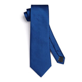 Men's Plaid Tie Handkerchief Set - NAVY BLUE-3