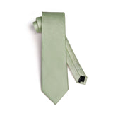 Men's Plaid Tie Handkerchief Set - 022-SAGE GREEN