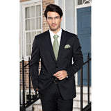 Men's Plaid Tie Handkerchief Set - 022-SAGE GREEN