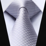 Plaid Tie Handkerchief Set - WHITE