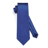 Men's Plaid Tie Handkerchief Set - D1-ROYAL BLUE