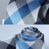 Plaid Tie Handkerchief Set - B1-BLUE