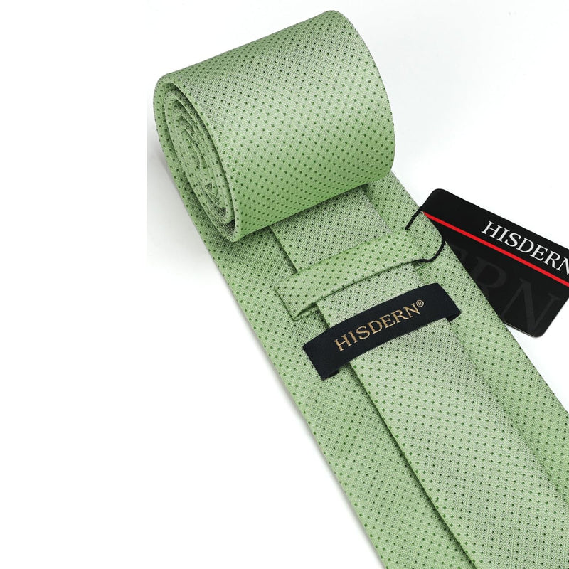 Houndstooth Tie Handkerchief Set - G-GREEN1