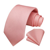 Houndstooth Tie Handkerchief Set - G-PINK1