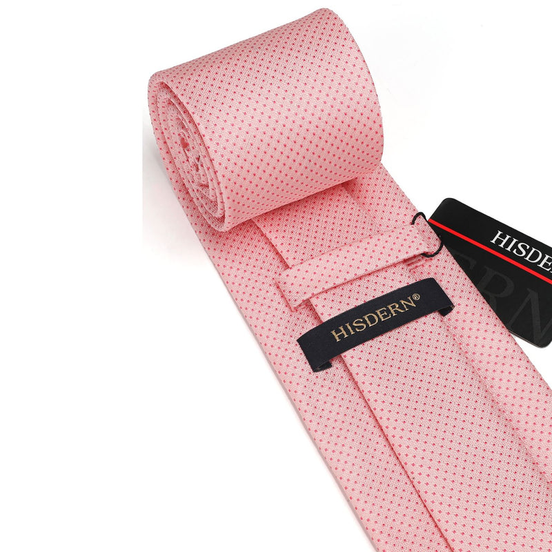 Houndstooth Tie Handkerchief Set - G-PINK1