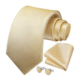 Houndstooth Tie Handkerchief Cufflinks - BEIGE