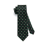 Polka Dot Tie Handkerchief Set - D-BLACK/GREEN