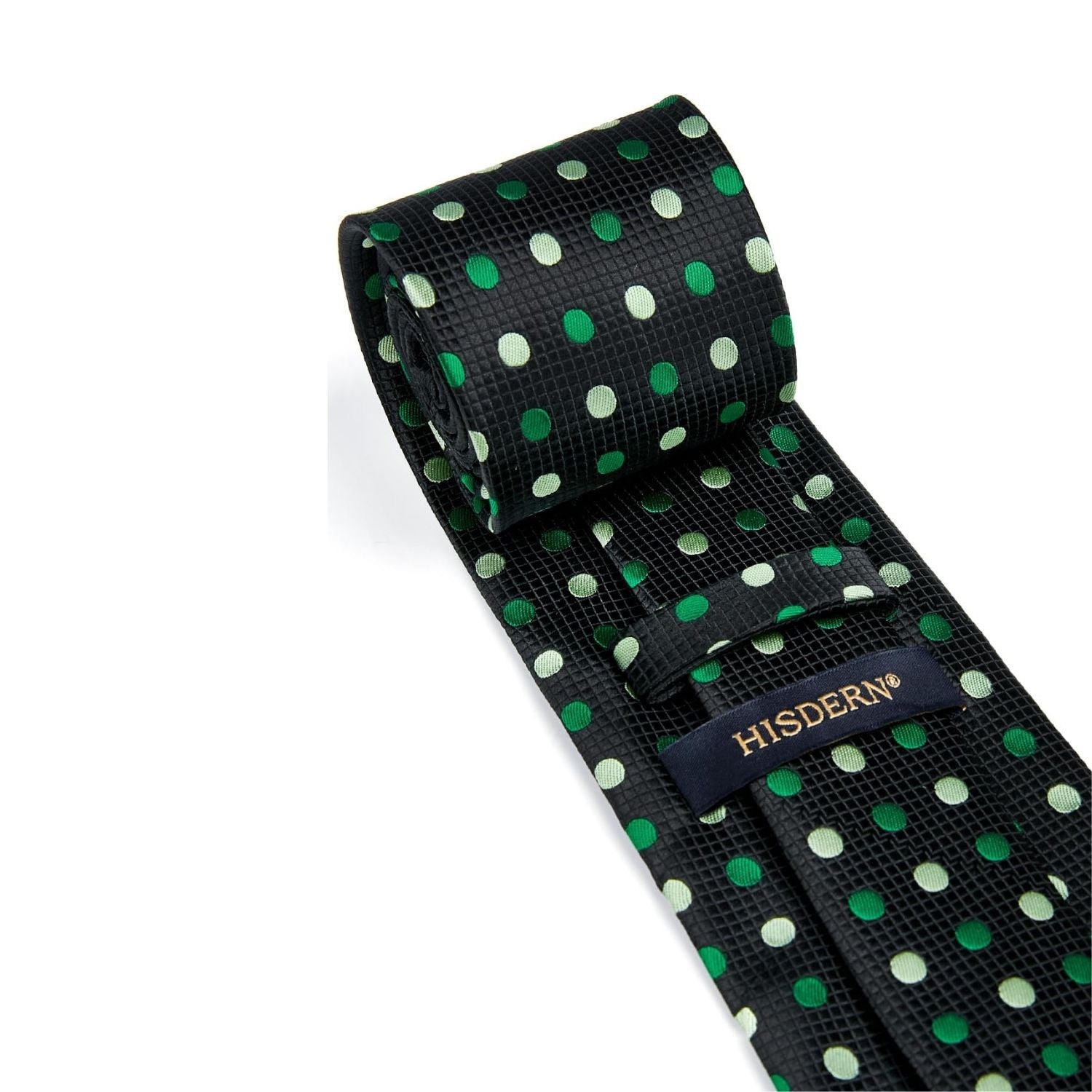 Polka Dot Tie Handkerchief Set - D-BLACK/GREEN