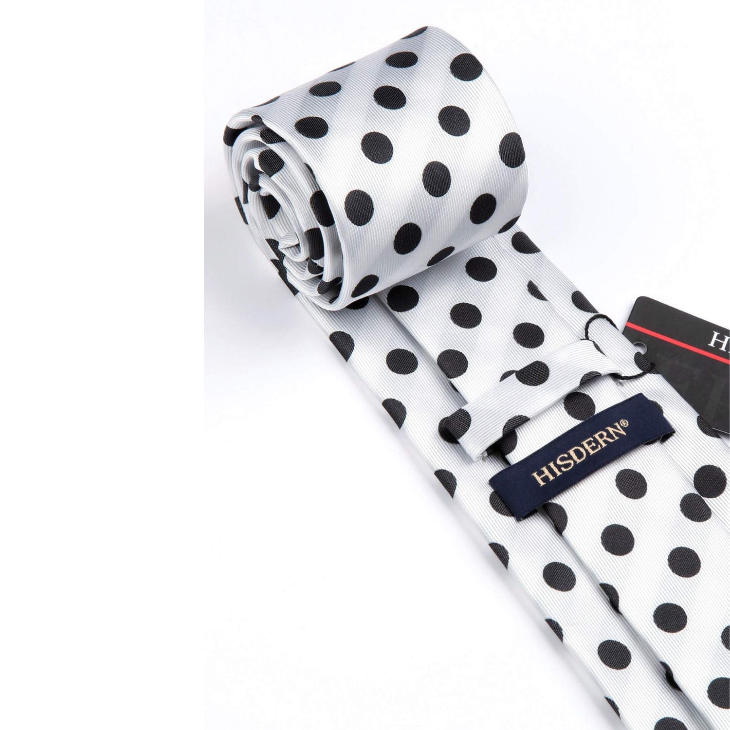 Polka Dot Tie Handkerchief Set - C-WHITE/BLACK 1