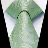 Floral Tie Handkerchief Set - 03A-GREEN 1