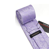 Paisley Tie Handkerchief Set - D5-PURPLE