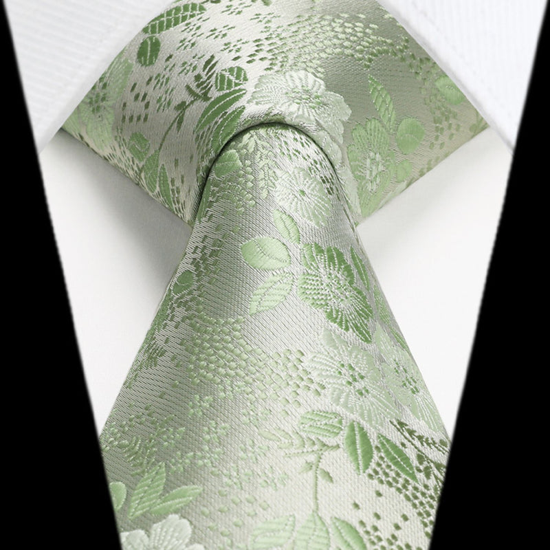 Floral Tie Handkerchief Set - SAGE GREEN FLORAL-11