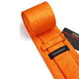 Floral Tie Handkerchief Set - ORANGE FLORAL-12