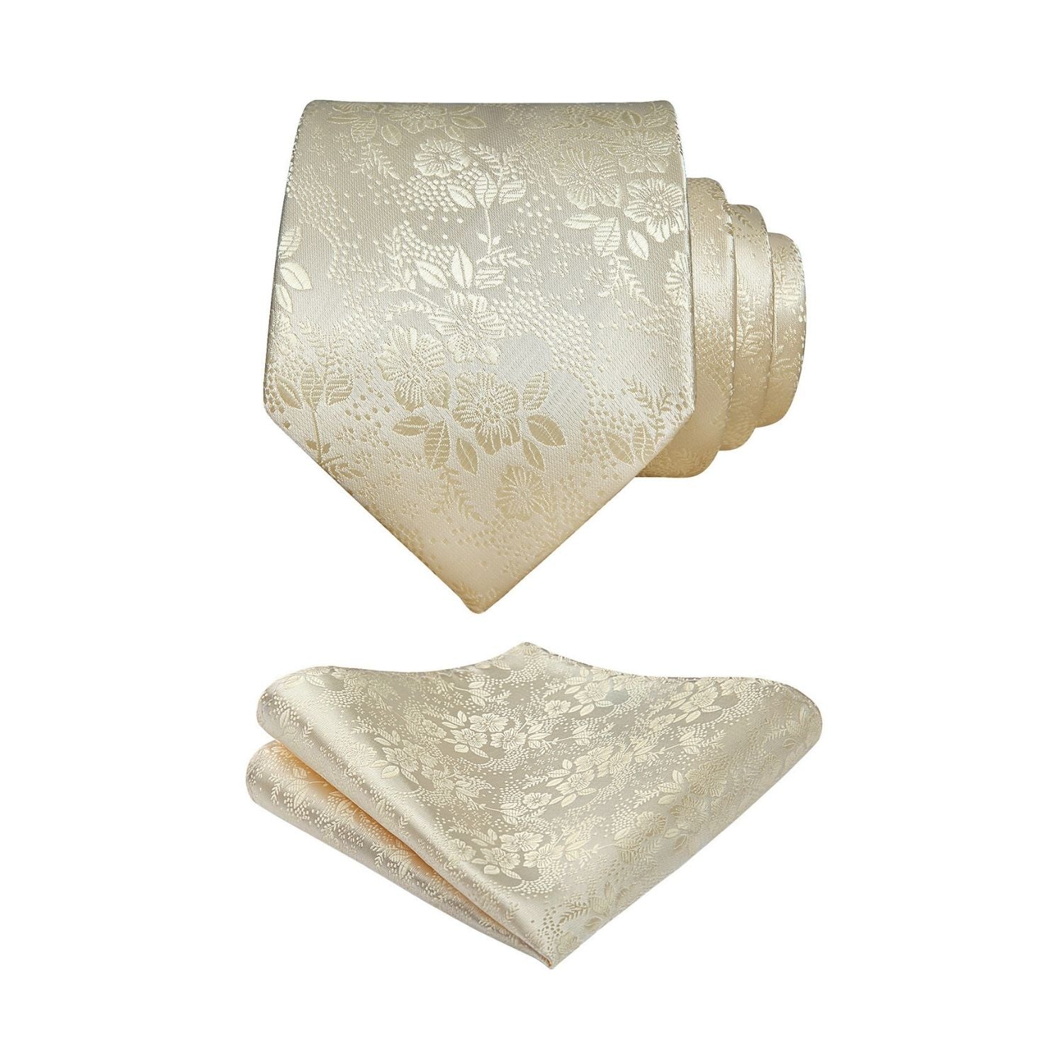 Floral 3.4 Tie Handkerchief Set - C-CHAMPAGNE 1