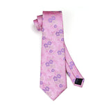 Paisley Extra Long Tie Handkerchief Set - B6-PINK/BLUE