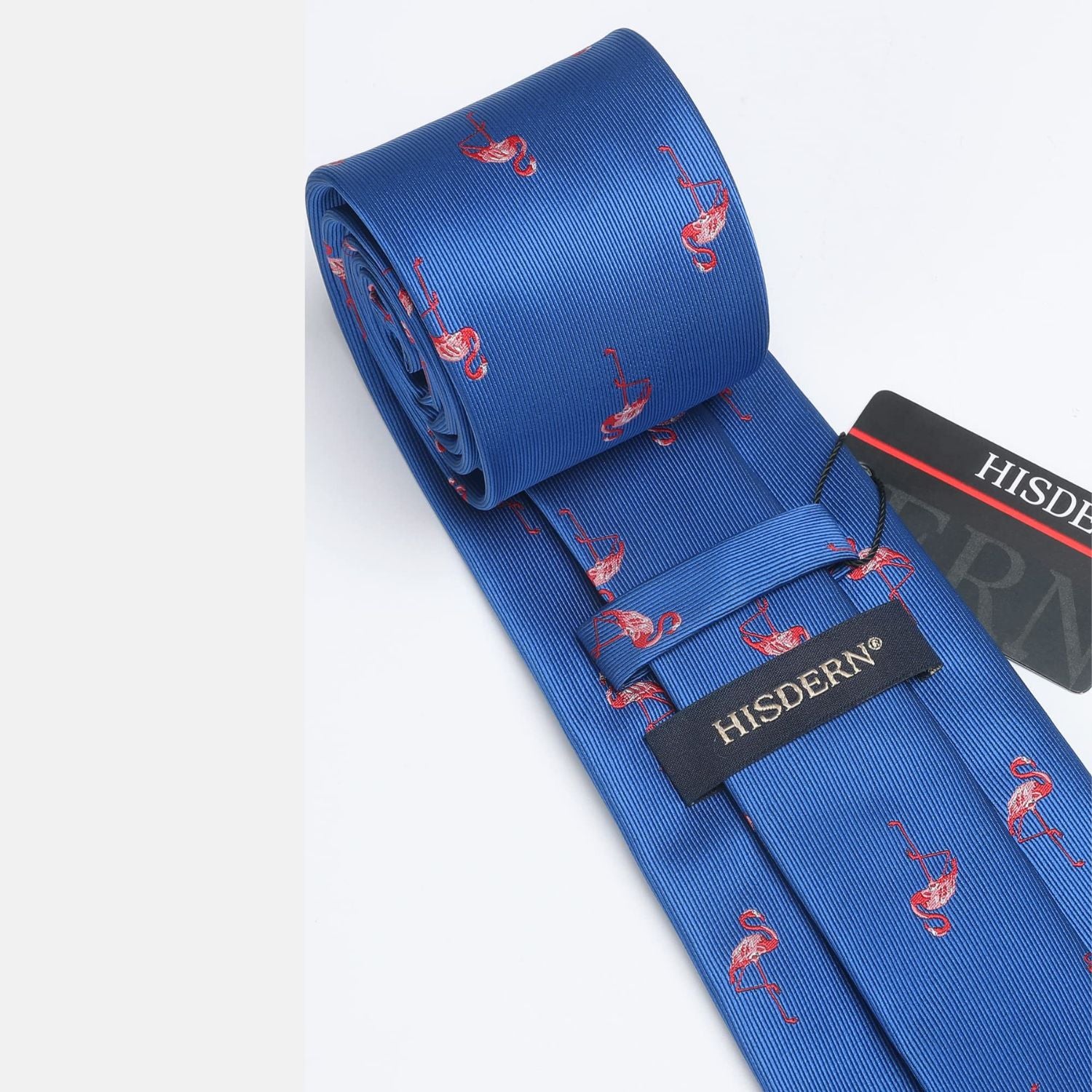 Flamingo Tie Handkerchief Set - 02-BLUE