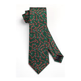 Christmas Tie Handkerchief Set - A-2 GREEN/CANDY