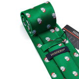 Christmas Tie Handkerchief Set - 01 GREEN/WHITE/RED