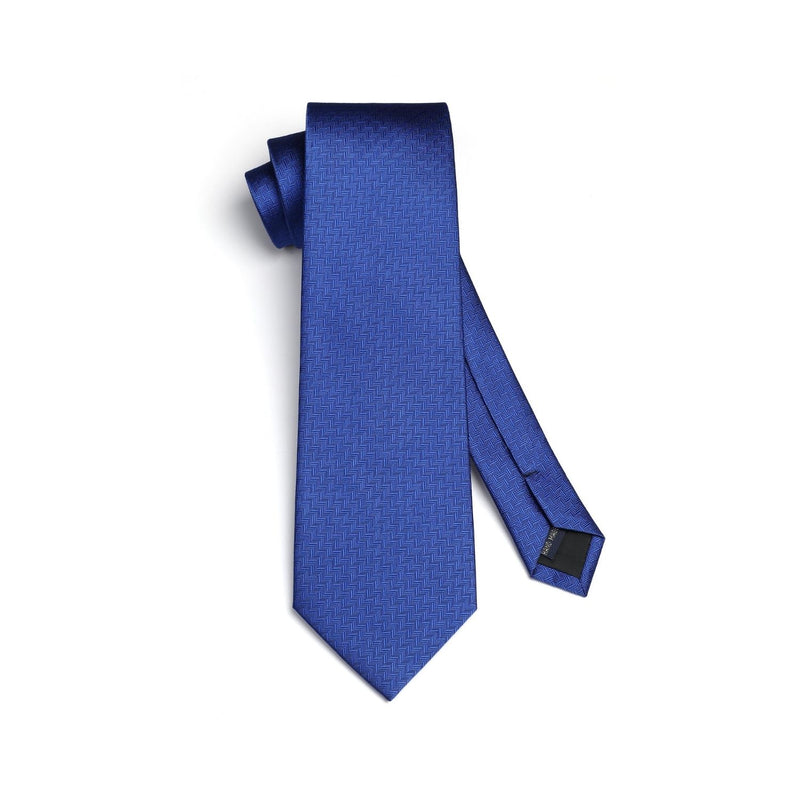 Houndstooth Tie Handkerchief Set - D3 ROYAL BLUE