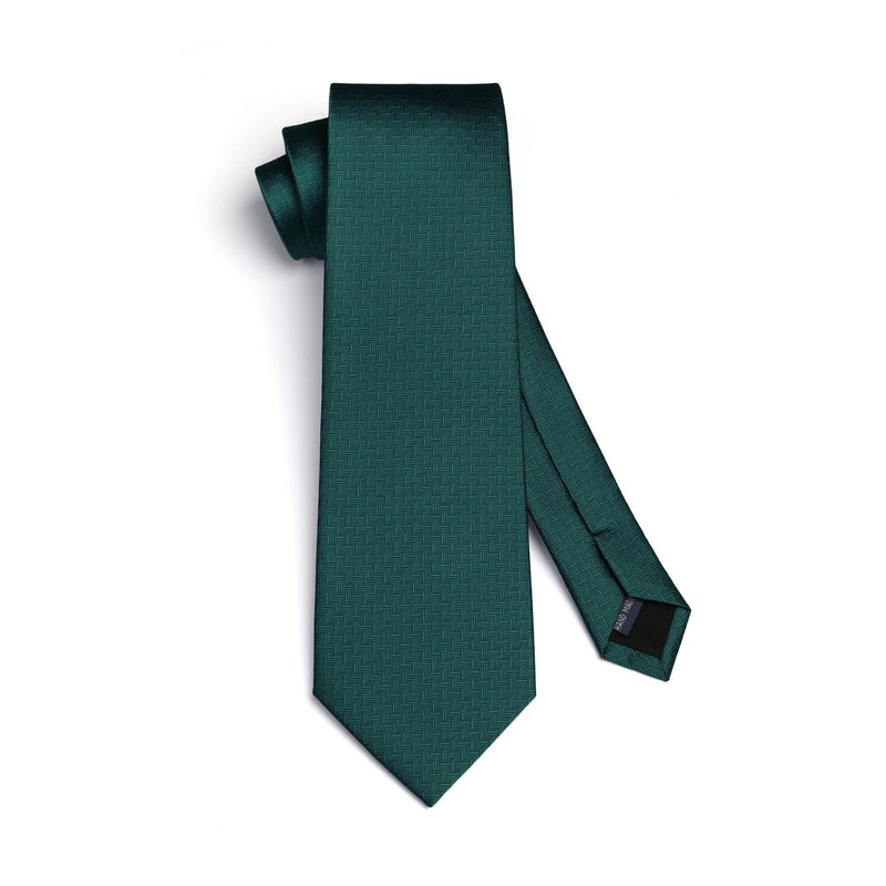 Houndstooth Tie Handkerchief Set - F6 DARK GREEN