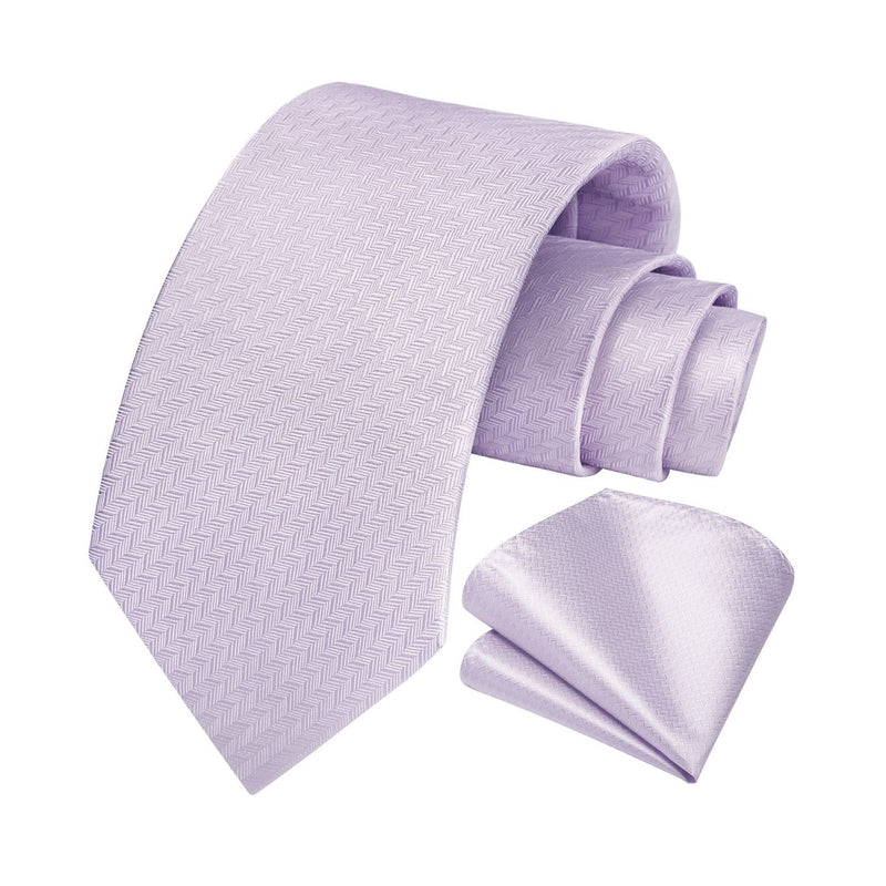 Houndstooth Tie Handkerchief Set - A-23 LAVENDER