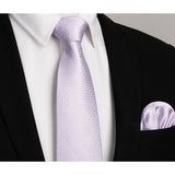 Houndstooth Tie Handkerchief Set - A-23 LAVENDER