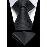 Houndstooth Tie Handkerchief Set - C4 BLACK