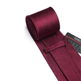 Houndstooth Tie Handkerchief Set - A3 BURGUNDY