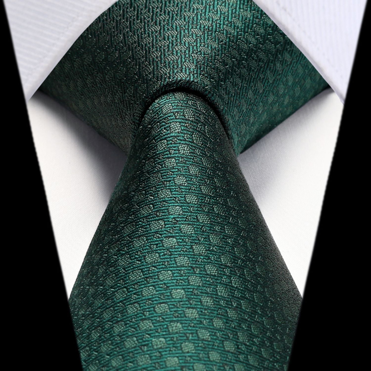 Houndstooth Tie Handkerchief Set - F-EMERALD GREEN