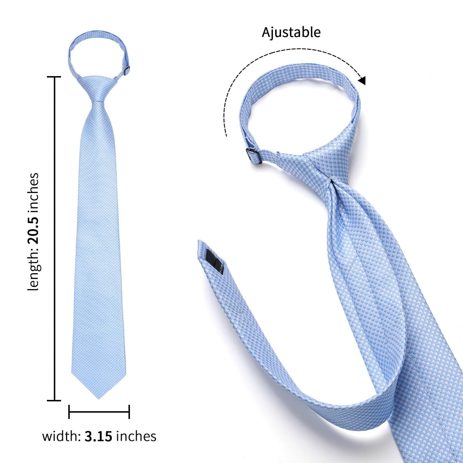 Hisdern Light Blue 3.15" Paisley Pre-Tied Ties Business Accessories Set with Cufflinks
