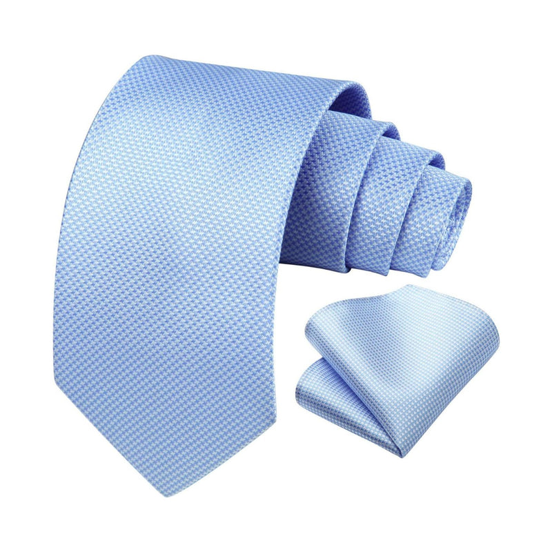 Houndstooth Tie Handkerchief Set - A-07 BLUE