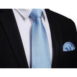 Houndstooth Tie Handkerchief Set - A-07 BLUE