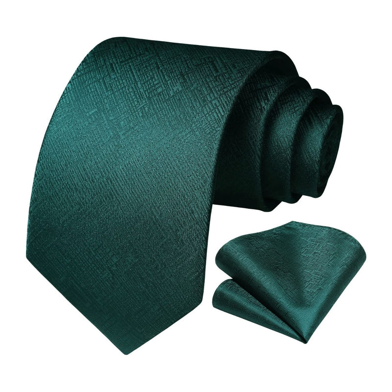 Houndstooth Tie Handkerchief Set - A-03 GREEN