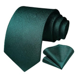 Solid Houndstooth Tie Handkerchief Set - SAGE GREEN