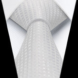 Plaid Tie Handkerchief Set - C-SILVER