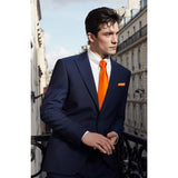 Solid Tie Handkerchief Set - Z3-BRIGHT ORANGE