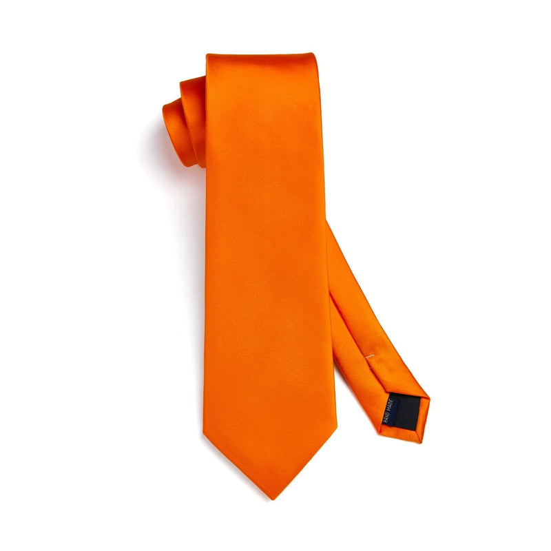 Solid Tie Handkerchief Set - Z3-BRIGHT ORANGE