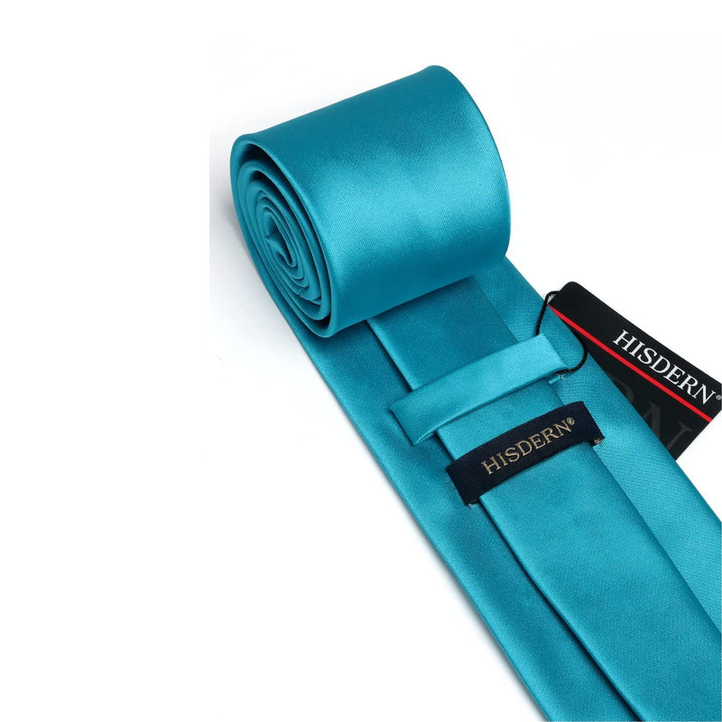 Solid Tie Handkerchief Clip - AQUA BLUE